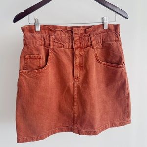 Zara paperbag denim skirt